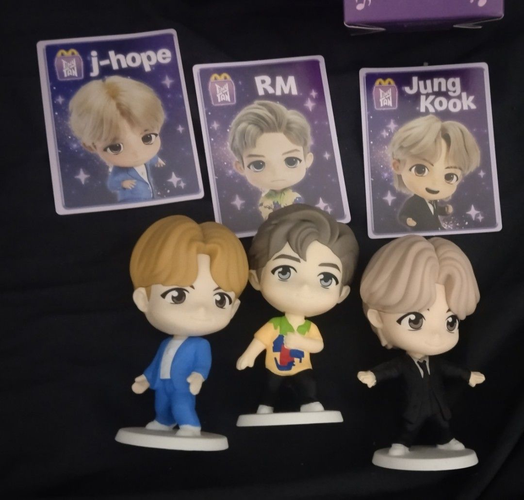 BTS - Mcdo - Tinytan - Throwback Edition (JHope/RM/Jungkook) (Category: K-Wave Merchandise) located in Bulacan. Submitted by shinsm (Listing ID 1466061947, Image 2). Description: As set. With box. PAYO. MOP: Gcash MOD: JnT/Lalamove/LBC.