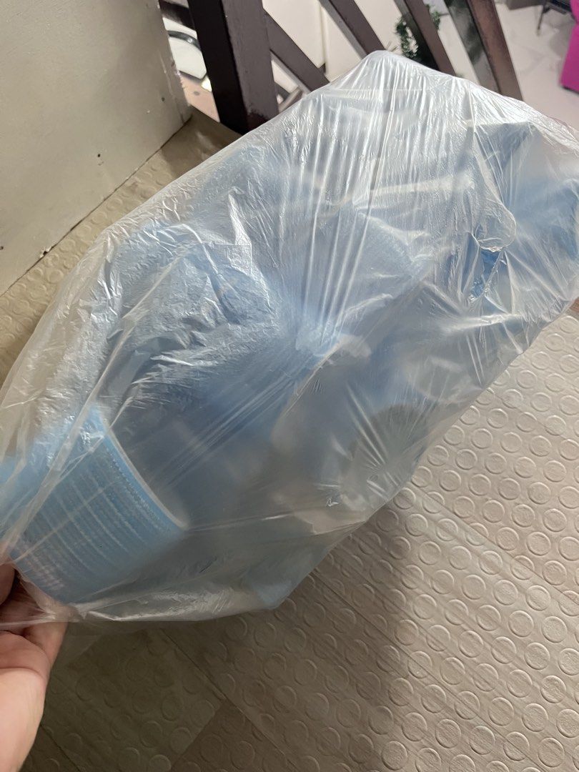 Bulk blue plastic cups in plastic bag (Category: Hair Accessories) located in Quezon City. Submitted by altheakatecollection (Listing ID 1465994991, Image 2). Description: Big curlers for hair Take all for only 150.