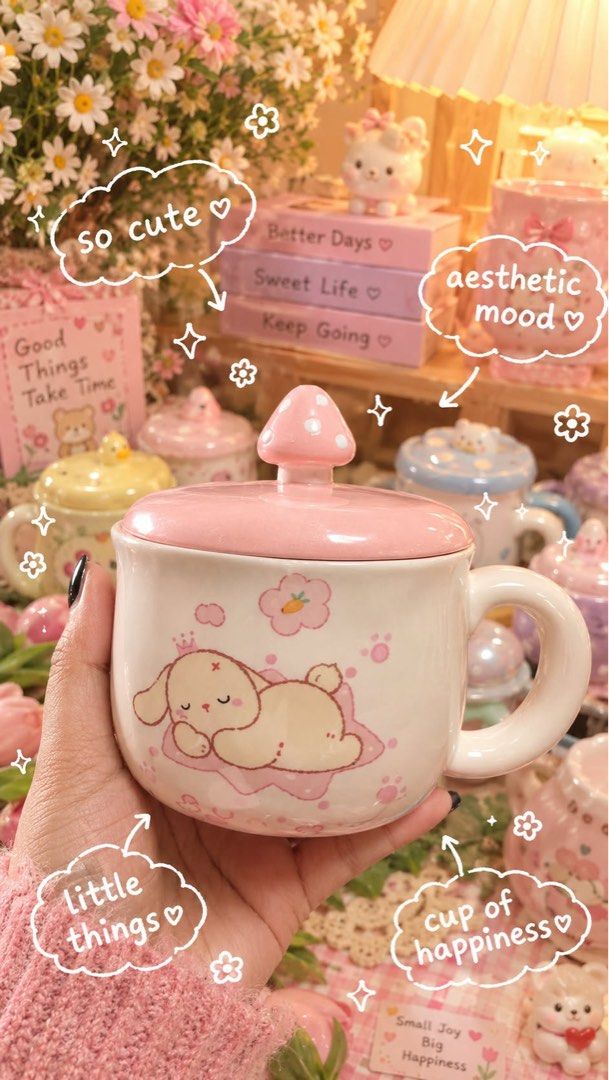 Bunny mugs (Category: Coffee & Tea Tableware) located in Mandaluyong City. Submitted by hellaitsjess (Listing ID 1466103645, Image 1). Description: Cute ceramic mugs ✨🎀 ₱349 + shipping fee Payment first We ship nationwide Mode of payment: (Gcash or Maribank) .