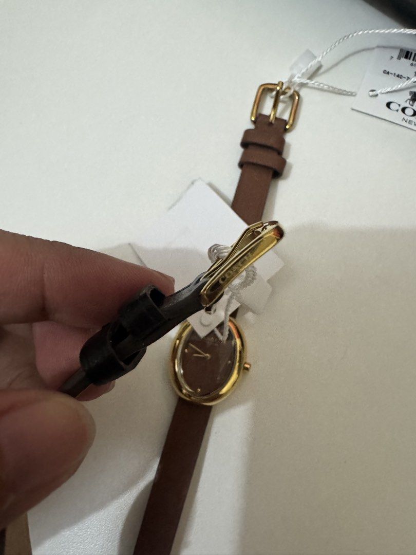 C0ach Sammy Leather watch women (Category: Women's Watches) located in Manila. Submitted by uniklow_preloveditems (Listing ID 1466088636, Image 3). Description: Available colors: Black & Brown Khaki Gold elements Brandnew Box & paperbag inclusion Premium quality US.