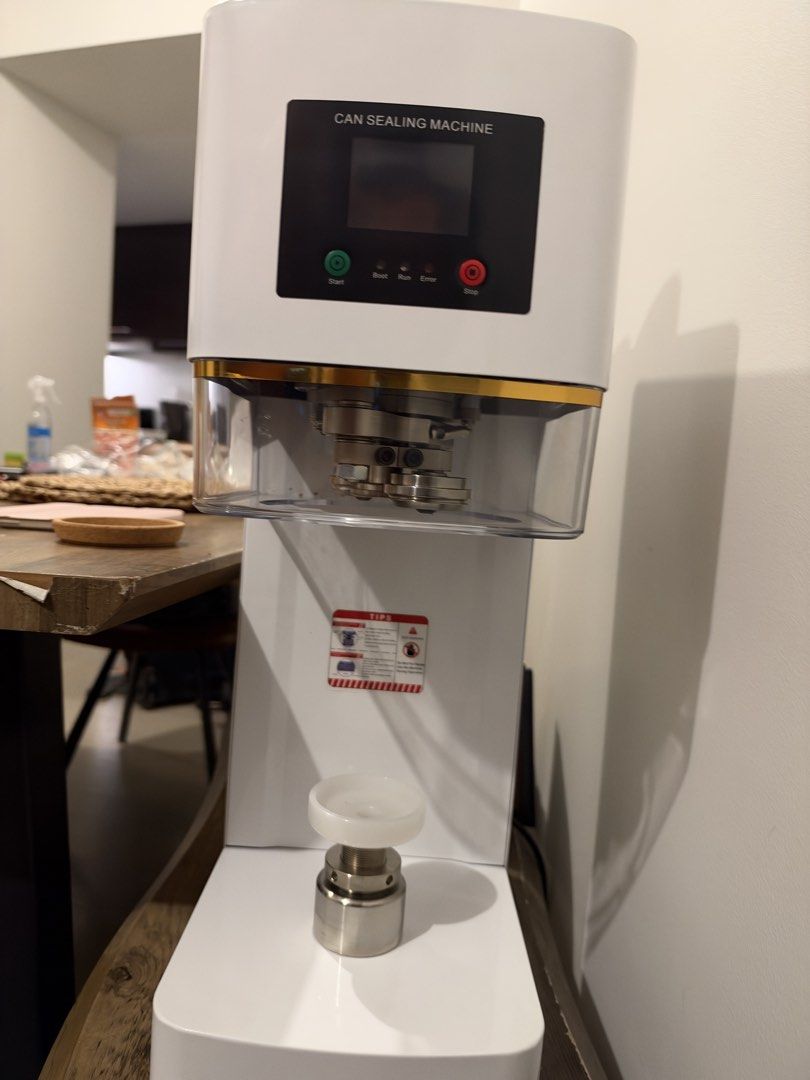 Can sealing machine, fully automatic. (Category: Beverages) located in Makati City. Submitted by alhalabi93 (Listing ID 1465988757, Image 3). Description: Can sealing machine, good for any beverage business such as boba tea, milk tea, cocktails, juices, anything you want to seal. Works with Cups of several sizes. Excellent seal, no spillage, and no spoilage, it is air tight. I have molds already to accommodate 330ml, 250ml, and 150ml. I can send 