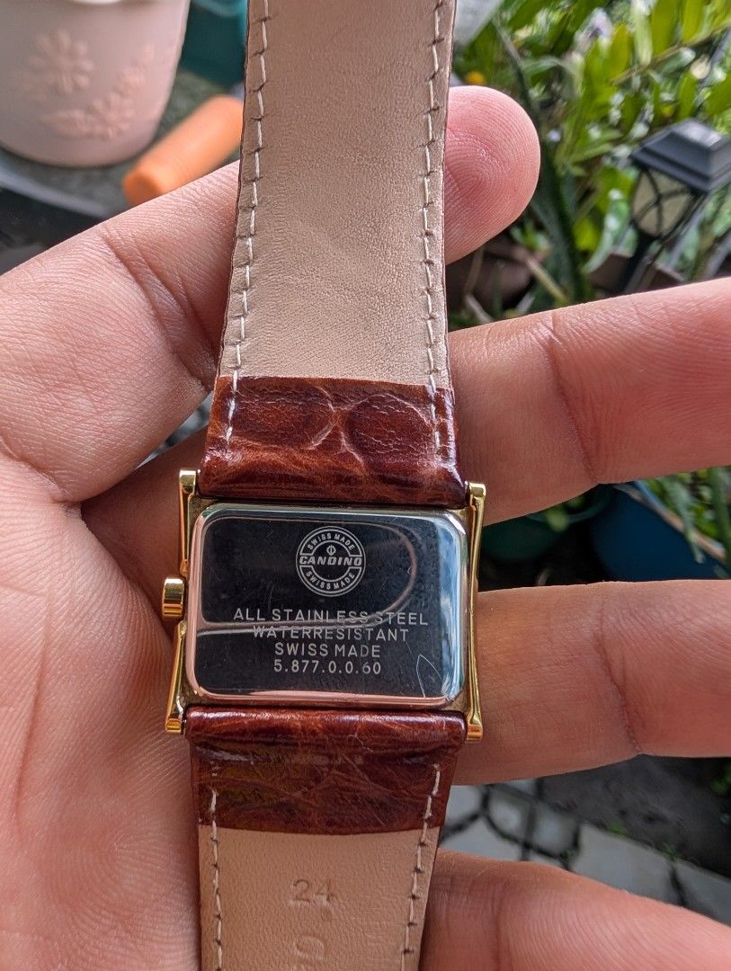 Candino Ladies Watch (Category: Women's Watches) located in Makati City. Submitted by greatbuysmnl (Listing ID 1465966601, Image 2). Description: Candino Ladies Watch Swiss Quartz Movement Gold plated. Curved glass 24mm lug width in Excellent working condition.