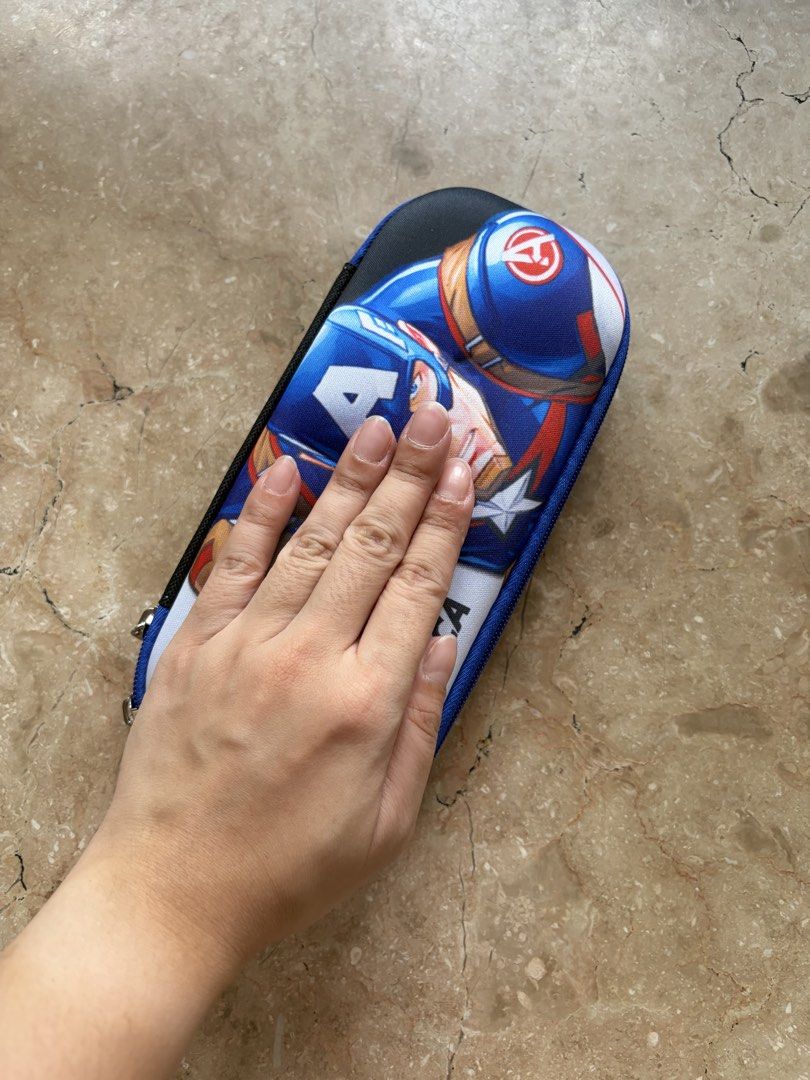 Captain America Hard-Shell Pencil Case with Stationery Set (Category: Educational & Learning Toys) located in Quezon City. Submitted by tidyup.lara (Listing ID 1465964762, Image 2). Description: Sold as is Condition 9/10: good as new .