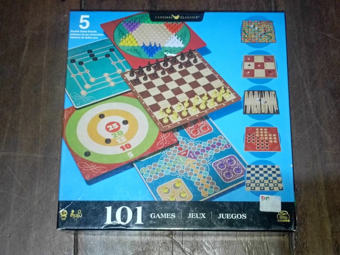 Cardinal Classics 101 Games Collection ToyRus (Category: Board Games & Puzzles) located in Calbayog City. Submitted by thingsandstuff554 (Listing ID 1466087262, Image 1). Description: What you get: ✅ 5 double-sided game boards featuring classics like Chess, Checkers, Snakes & Ladders, and Backgammon ✅ Complete set of playing pieces ✅ Multi-language instructions manual 👪 ​Perfect for family game nights, friend hangouts, or keeping everyone entert