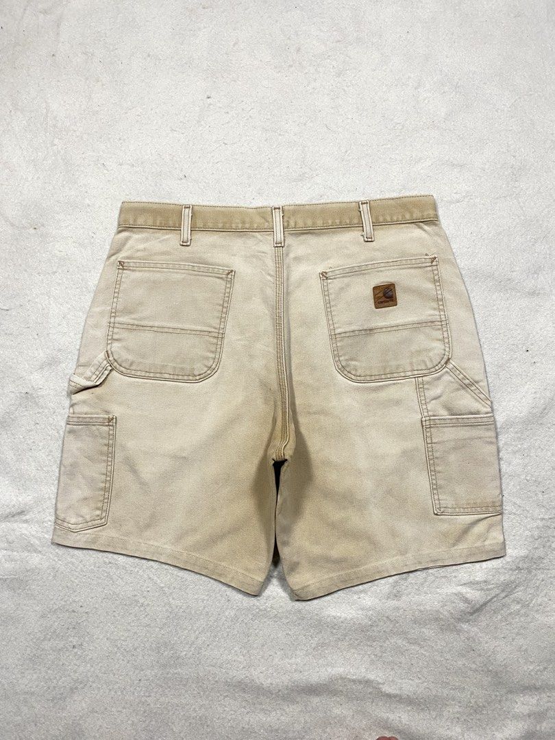 Carhartt Carpenter CUT Jorts B11 BRN (Category: Activewear) located in Dasmarinas. Submitted by ridgeridethrift (Listing ID 1466095407, Image 1). Description: Waist 36 Length 19.5 Hem 12 Condition very good, color rate : 7/10 Issue: minor crack patch , stain , faded.
