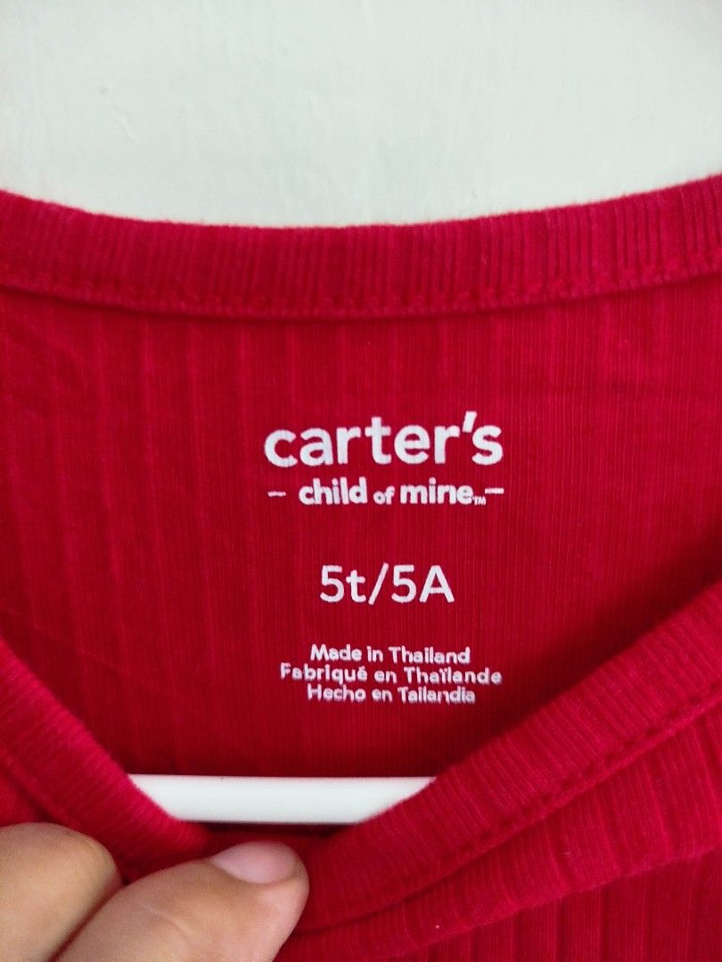 Carter's red little dress (Category: Babies & Kids Fashion) located in Las Pinas. Submitted by wisedragon-84af (Listing ID 1465960240, Image 3). Description: size 5T.