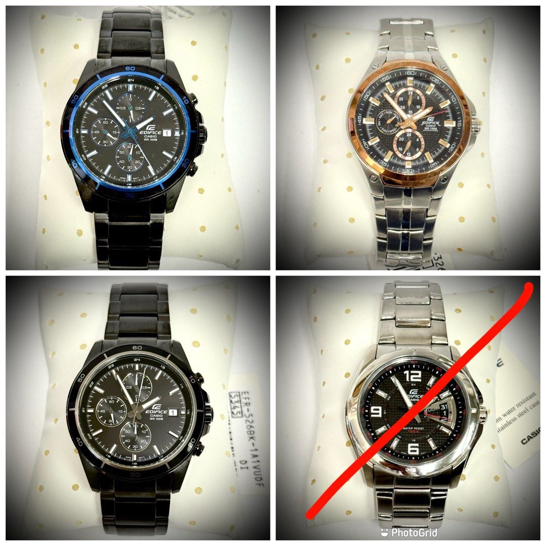 Casio Edifice 賽車系列男士手錶多款 （分類：手錶）位於 Hong Kong。 由 mx5mini 提交（商品編號 1461853624，圖片 1）。簡介： 最後更新：04-10-26 全新日本Casio Edifice賽車系列男士手錶四款，全新電池全部功能操作正常，跟原裝盒及說明書，清貨均一特價售每款@$450 🥰信心保證七天有壞包換 🚚順豐優惠：免運費寄順豐站或智能櫃自提，亦可美孚地鐵站相約交收，有意請PM 㩒入上面淺綠色 [mx5mini] 入去睇吓我其他4K碟，仲有記得㩒埋「追縱」及在 [設定] 入面開著推播通知，就會自動提醒下次我有新post 出！ **FREE Shipping 。