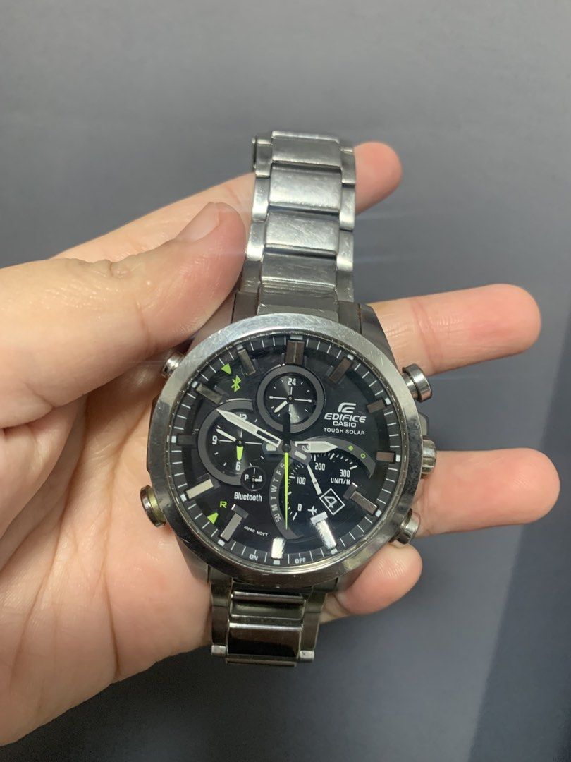 AUTHENTIC Casio Edifice EQB-500 (Category: Men's Watches) located in Muntinlupa City. Submitted by happy.alexxx (Listing ID 1466145662, Image 1). Description: Selling my pre-owned Casio Edifice EQB-500 chronograph watch. NEGOTIABLE! Very reliable and looks sharp on the wrist. Features: • Tough Solar (Light powered, no battery replacements needed) • Bluetooth Mobile Link (Auto-time sync & world time via app) • Stainless steel case and strap • 100m