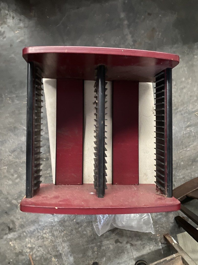 Cd rack (Category: Portable Audio Accessories) located in Kepala Batas. Submitted by punkjunkstore (Listing ID 1466024628, Image 2). Description: Wood panel.