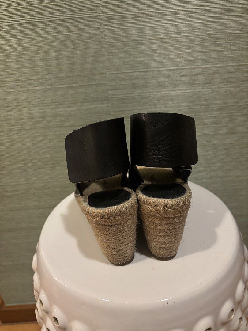 Celine Black Leather Espadrille Wedges (Category: Wedges) located in Muntinlupa City. Submitted by juliegarcia (Listing ID 1466028457, Image 3). Description: ✨ Great quality; used & loved! 🚢 Shipping fee not included. 💸 Price negotiable. 💌 DM for more photos & info. 🍒 RSF: Cleaning out my closet! .