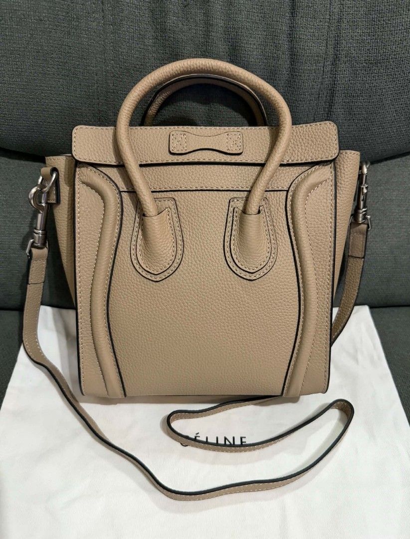 Celine Luggage (Category: Shoulder Bags) located in Quezon City. Submitted by luxxechic (Listing ID 1466037574, Image 2). Description: coded lampo under zip with sling with dust bag nano size 20cm good as new japan preloved no issue actual photo posted mop: gcash.
