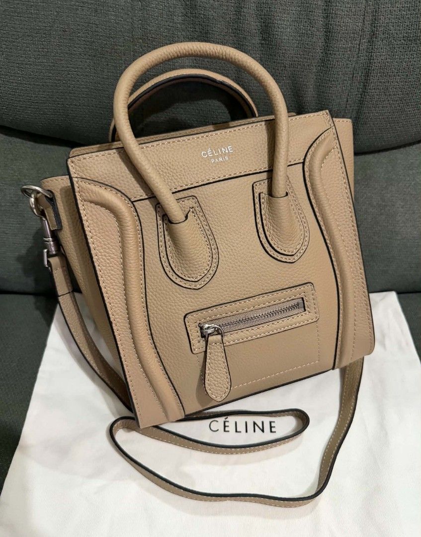 Celine Luggage (Category: Shoulder Bags) located in Quezon City. Submitted by luxxechic (Listing ID 1466037574, Image 1). Description: coded lampo under zip with sling with dust bag nano size 20cm good as new japan preloved no issue actual photo posted mop: gcash.