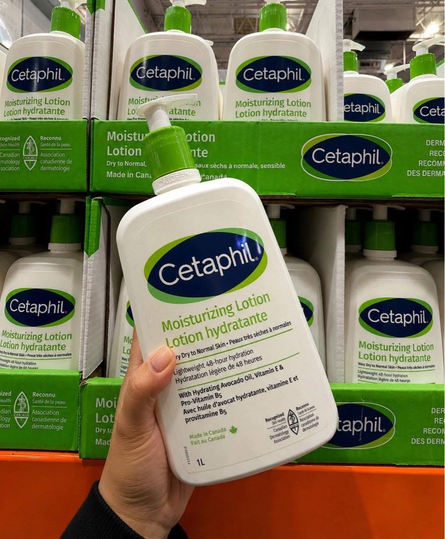 Cetaphil Moisturizing Lotion 1L (Category: Body Care) located in Silang. Submitted by collectionbyrk (Listing ID 1466005443, Image 1). Description: - Authentic Cetaphil Moisturizing Lotion in 1-Liter bottle with convenient pump dispenser - Formulated for dry to normal skin types - Delivers lightweight, 48-hour continuous hydration - Enriched with nourishing avocado oil, vitamin E, and provitamin B5 - Made in Canada, guaranteed fresh stock.