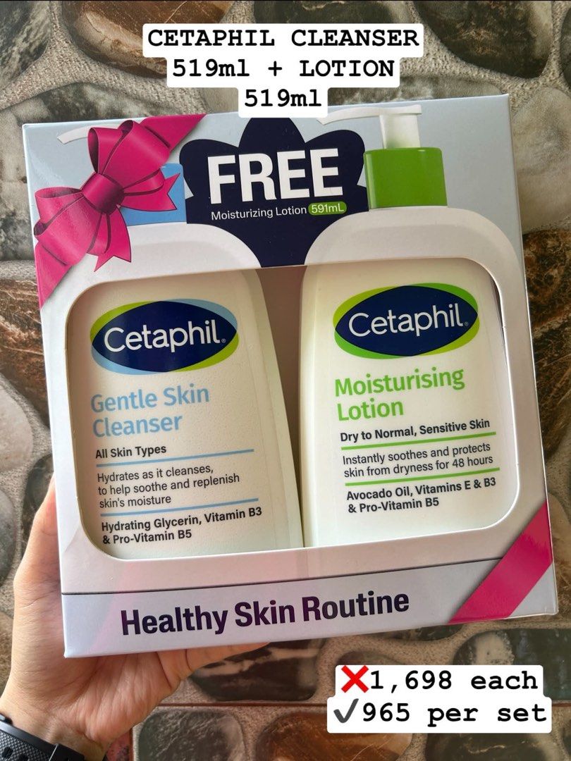 CETAPHIL SET (Category: Face Care) located in La Trinidad. Submitted by getpamperedwithjown (Listing ID 1466005332, Image 1). Description: CETAPHIL SET Gentle Skin Cleanser 519ml Moisturizing Lotion 519ml .