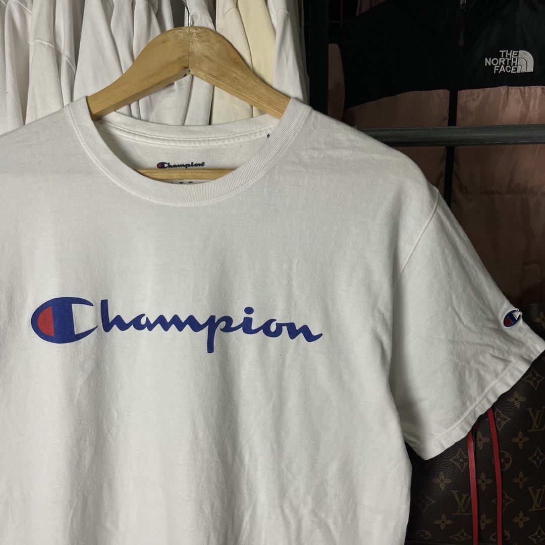 CHAMPION BASIC LOGO DESIGN (Category: Formal Shirts) located in Daet. Submitted by wearthriftingcloth. (Listing ID 1466087786, Image 2). Description: 👕CHAMPION Size: M Measurement: W19xL28 Issue(s):NONE Condition: 9.5/10 Color rate: 9.5/10 ➡️Swipe- to see more detail pic 📌Color may Vary Due to Lighting‼️ 📌Please be responsible buyer Bogus/Flaker will be posted‼️ 📌All ltems Need Wash‼️ 📌1 Day Reservation only‼️.