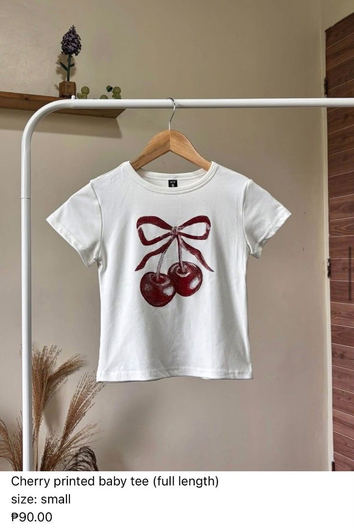 Cherry printed baby tee full length (Category: Shirts) located in Manila. Submitted by engelinerlln (Listing ID 1466010603, Image 1). Description: .