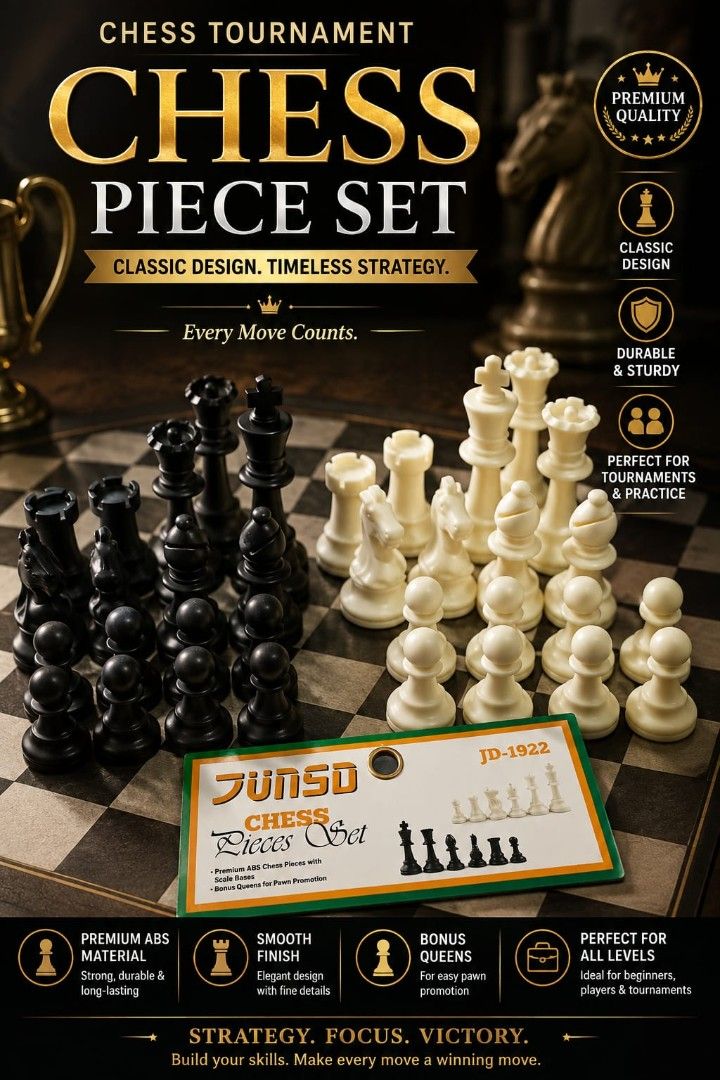 Chess piece set (Category: Board Games & Puzzles) located in Quezon City. Submitted by bellemarketing (Listing ID 1466017914, Image 1). Description: Chess piece complete set For pick up @ Q.C.