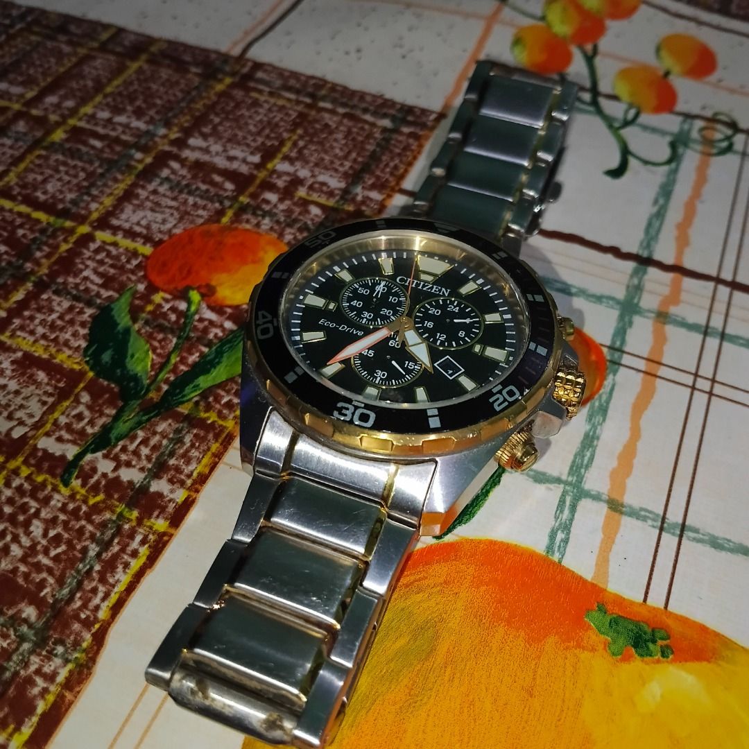 Citizen Eco-Drive Chronograph AT2434-54E (Category: Men's Watches) located in Caloocan City. Submitted by y.stvee (Listing ID 1466039557, Image 2). Description: - 44 mm - Battery Issue .