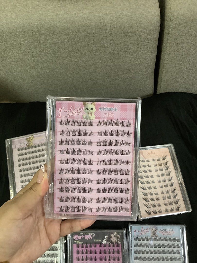 Cluster lashes self adhesive glue with tweezer (Category: Makeup) located in Antipolo. Submitted by beautyand.skin.corner (Listing ID 1466148800, Image 2). Description: Yes 65 pesos each any style 🫶🏻🫶🏻.