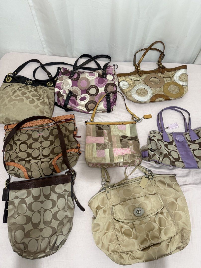 Coach canvass bundle (Category: Luxury Bags & Wallets) located in Consolacion. Submitted by mrshoarderrr (Listing ID 1466125396, Image 1). Description: Rank A -B expect sign of used .