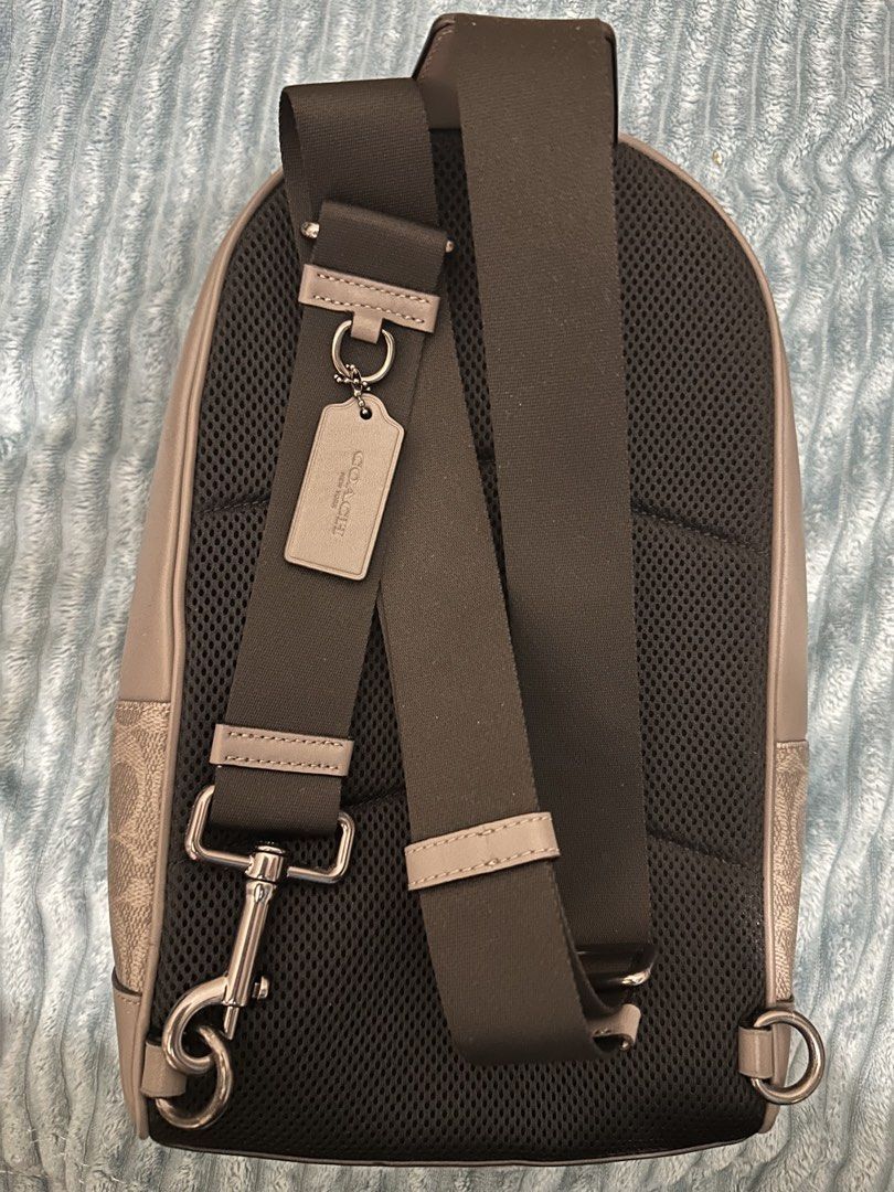 COACH WEST PACK IN SIGNATURE CANVAS (Category: Sling Bags) located in Makati City. Submitted by oliverailene (Listing ID 1466099329, Image 2). Description: 🔥 100% AUTHENTIC COACH WEST PACK IN SIGNATURE CANVAS (STYLE CV923) 🔥 Brand New with Tag (BNWT) — Unit only. Sleek, sporty, and highly functional crossbody sling bag featuring Coach’s iconic signature canvas, smooth leather trim, and varsity stripe. Colorway: Charcoal / Grey Signature Canvas 