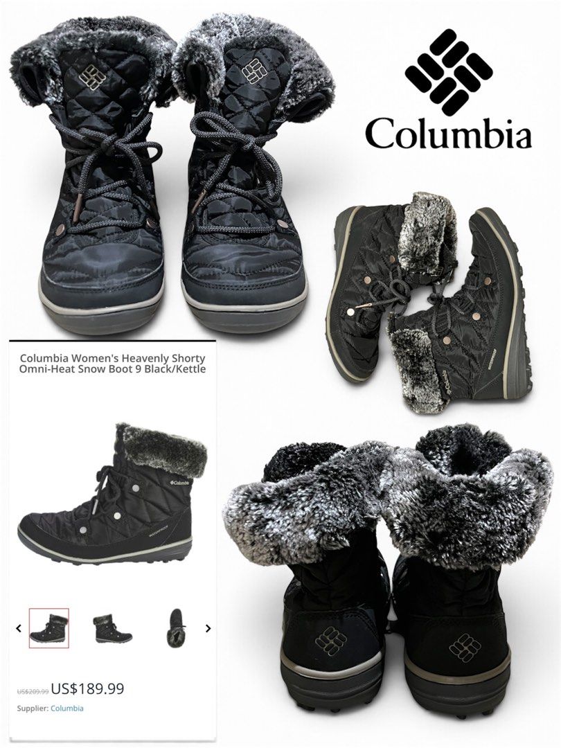 COLUMBIA WINTER BOOTS (Category: Boots) located in Abucay. Submitted by emerald1986 (Listing ID 1466041742, Image 2). Description: For Sale!! Yung mga naghahanap sakin ng ganito oh eto na ❄️COLUMBIA Women's Heavenly Shorty Omni-Heat Boots🔥 Waterproof💦 Excellent condition Buong buo pa ilalim Size: UK 5 US 7 EU 38 CM 24 Please see photos DM to purchase.
