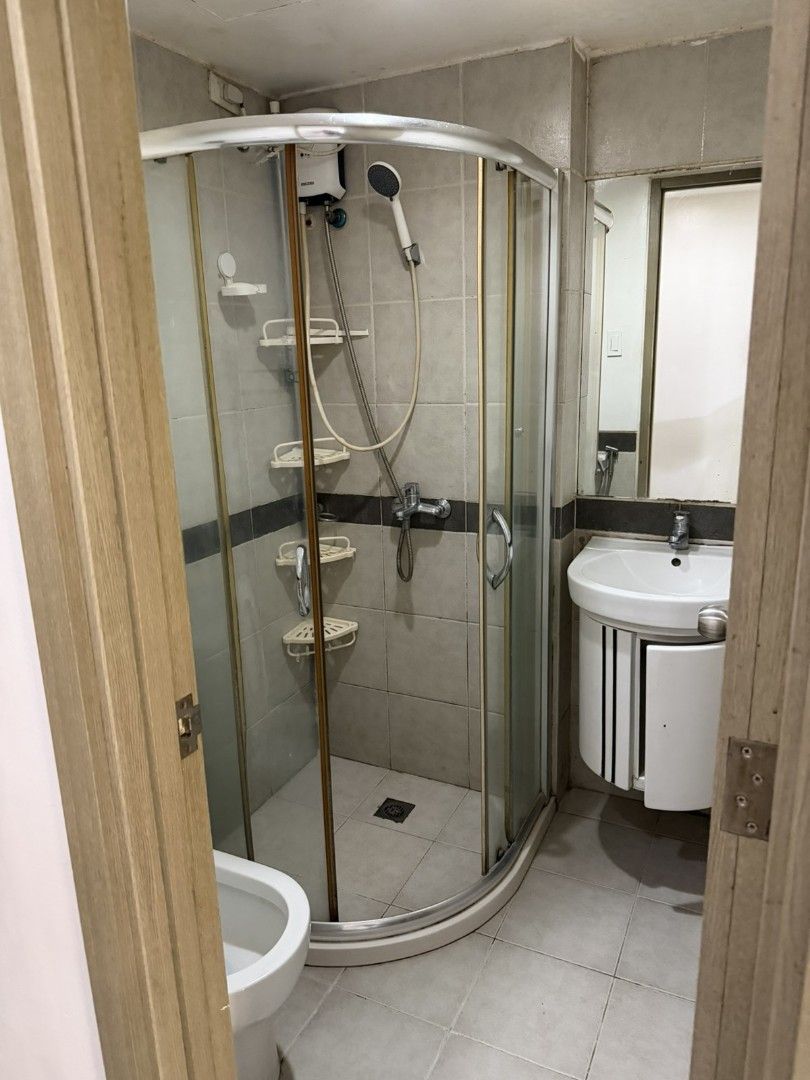 Condo Unit with Kitchenette, Bedroom, and Bathroom (Category: Apartments & Condos) located in Manila. Submitted by epicmountain.05472a (Listing ID 1466061906, Image 1). Description: - Studio unit setup with full kitchenette, wooden cabinets, and stainless steel refrigerator - Separate bedroom area with double bed, mattress, and built-in wardrobe with mirror - Window AC unit already installed in the bedroom - Bathroom equipped with a glass shower 
