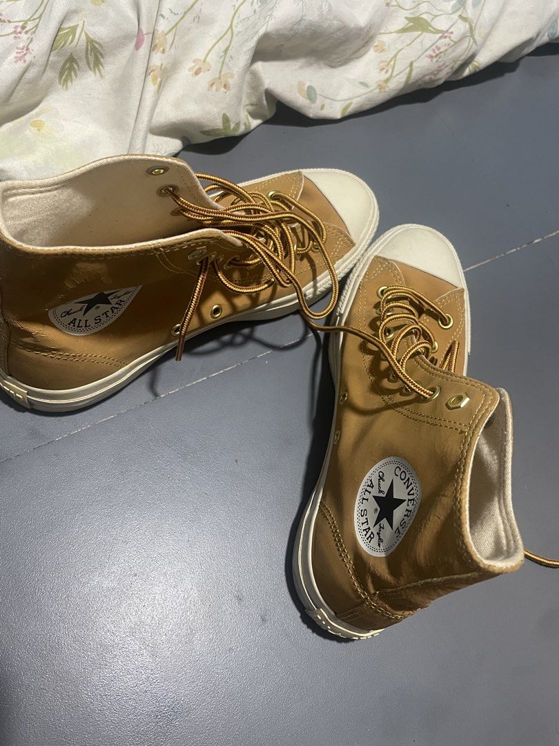 Converse Chuck Taylor All Star High Top Wheat (Category: Sneakers) located in Manila. Submitted by superaceeeee (Listing ID 1466036284, Image 2). Description: CONVERSE CHUCK 70 HIGH TOP Condition: 9/10 — good condition Size: US 7 / 25.5cm Color: Tan/Khaki Original Converse Actual photos posted No box Selling Price: 500 pesos PM if interested. Serious buyers only..