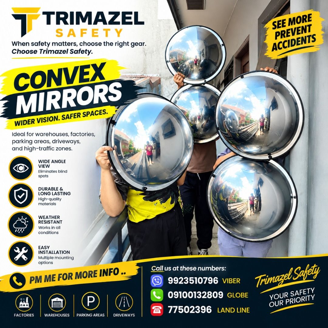 CONVEX MIRRORS (Category: Looking For) located in Caloocan City. Submitted by trzl_liza14 (Listing ID 1465978018, Image 1). Description: ✅ Guaranteed lowest price ✅ Quality products ✅ Big discount for bulk orders ✅ 100% LEGIT TRUSTED SUPPLIER! ✅ With Complete Legal Documents ✅ BIR Registered We Supply All Kinds Of PPE Supplies, Raincoat, Hard Hat, Cooler Box, Plastic Trash Bin, Road Barriers, Kayak Boats, Crystal Kayak, Traffic Cone, T-Bollards &