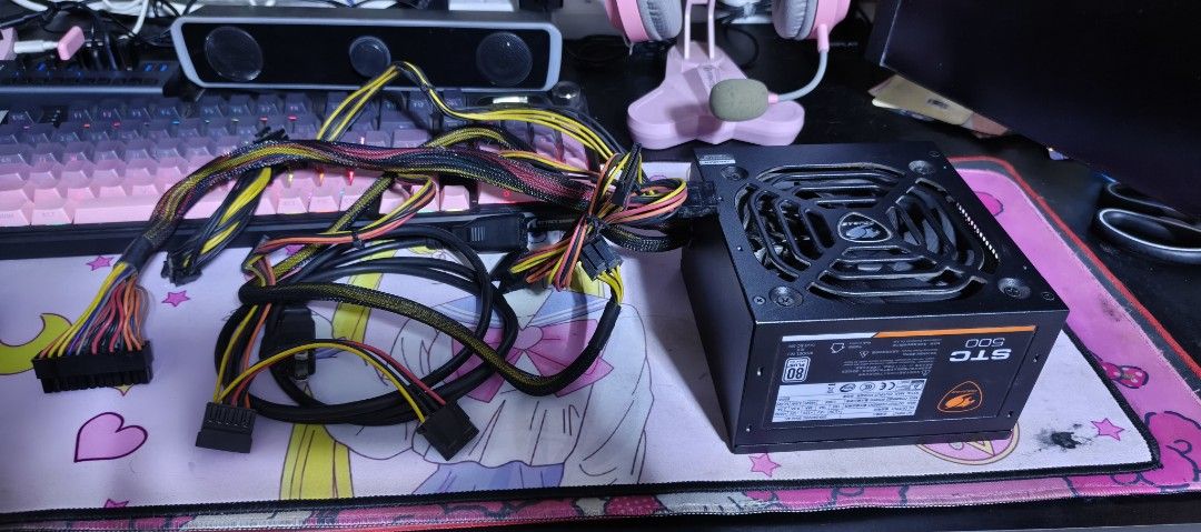 Cougar STC 500W Power Supply (80+ White) (Category: Cables & Adaptors) located in Pasay City. Submitted by EJDC53 (Listing ID 1466096560, Image 1). Description: Cougar STC 500W Power Supply (80+ White)​ Price: ₱1,500 (Slightly negotiable for quick pickup) ​Condition: Used / Fully Functional ​No issue / 100% working order ​Clean mustard/black sleeved cables intact ​Never repaired or opened ​Specs: ​500 Watts continuous power output ​80 Plus White 