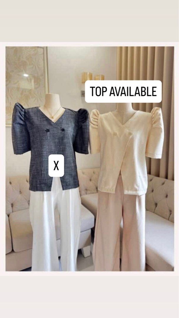Cream Filipiniana Top Medium Large (Category: Others Tops) located in Antipolo. Submitted by luxiegee (Listing ID 1466087437, Image 1). Description: Special Fabric Used once Free size best fit medium to large up to 38” busy RFS: Decluttering.
