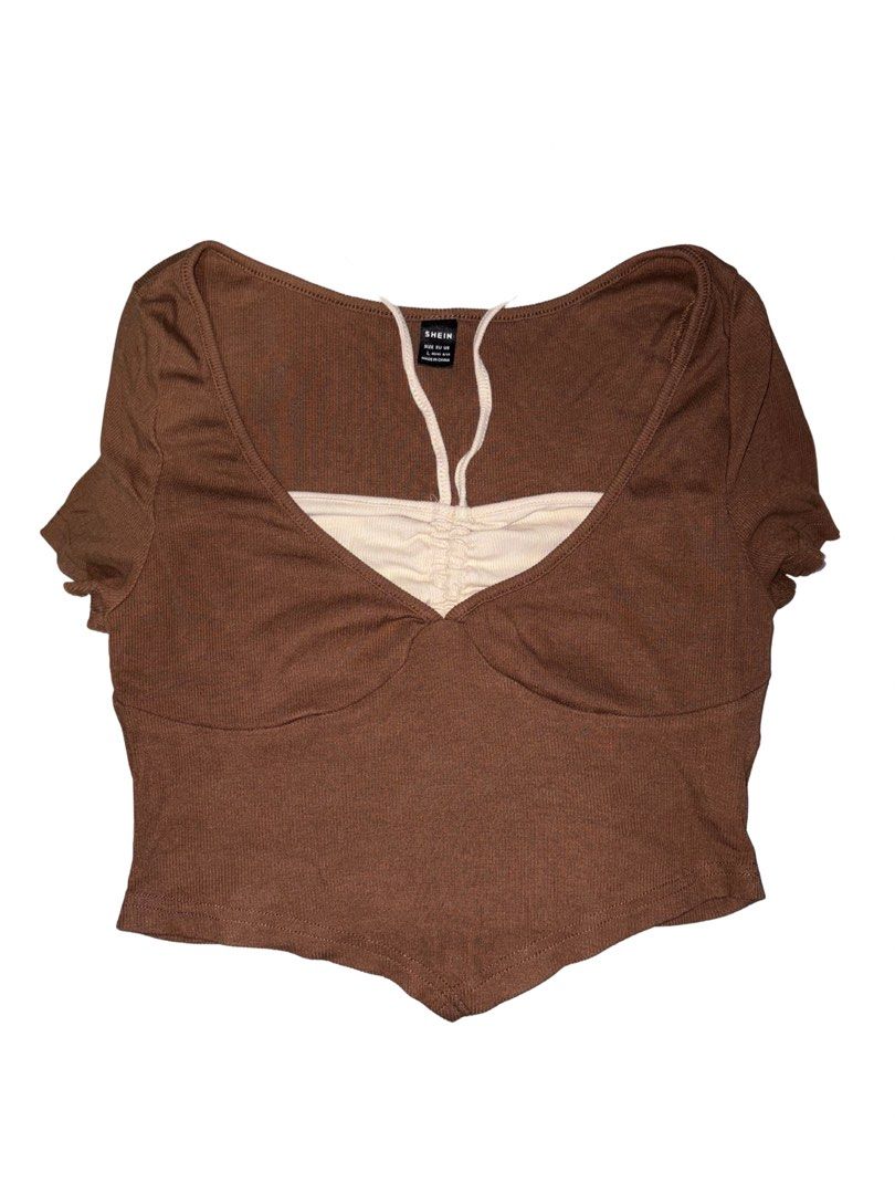 Cropped Brown Top w/ Tie (Category: Others Tops) located in Sorsogon. Submitted by jowanabanana (Listing ID 1466046556, Image 1). Description: .