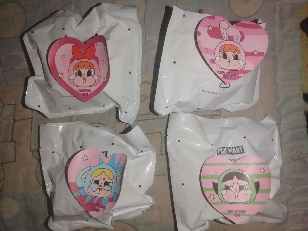 Crybaby Powerpuff Girls (Category: Designer & Blind Box Toys) located in Manila. Submitted by stickoniyena (Listing ID 1465973398, Image 1). Description: -Removed from box but still sealed in foil -bunny blossom opened to check but never used or displayed -Location Marilao Bulacan .