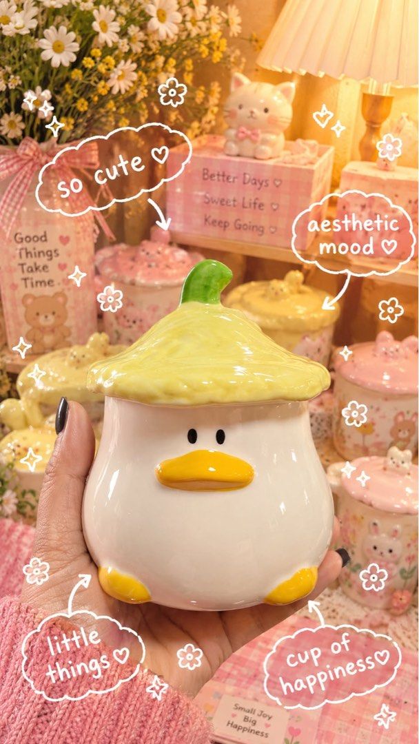 Cute Duck Mugs (Category: Vases & Decorative Bowls) located in Mandaluyong City. Submitted by hellaitsjess (Listing ID 1466104557, Image 1). Description: Cute ceramic mugs ✨🎀 ₱349 + shipping fee Payment first We ship nationwide Mode of payment: (Gcash or Maribank) .