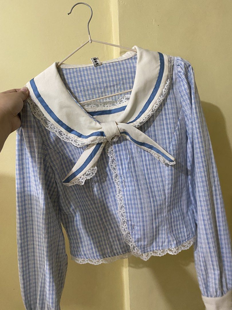 DAINTY BLUE GINGHAM LONGSLEEVES TOP (Category: Others Tops) located in Dasmarinas. Submitted by hannah.oakph (Listing ID 1466025547, Image 3). Description: .