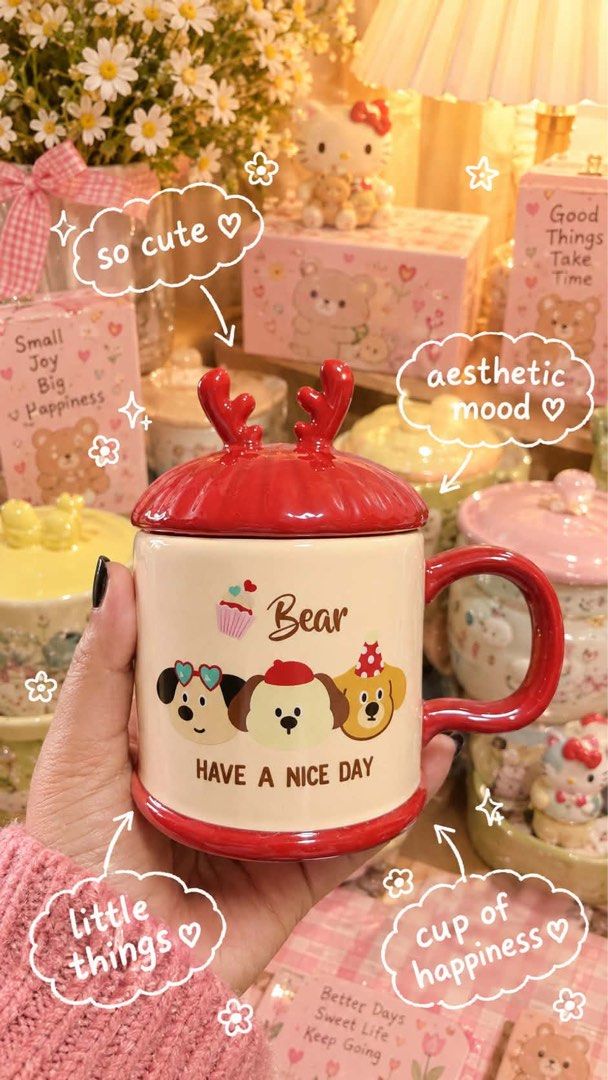 Deer Mug (Category: Coffee & Tea Tableware) located in Mandaluyong City. Submitted by hellaitsjess (Listing ID 1466101896, Image 1). Description: Cute ceramic mugs ✨🎀 ₱249 + shipping fee Payment first We ship nationwide Mode of payment: (Gcash or Maribank) .