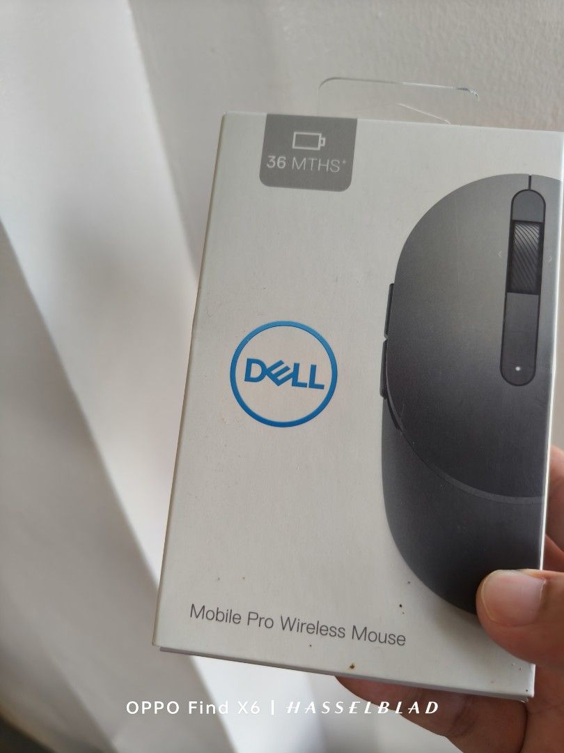 Dell Mobile Pro Wireless Mouse (Category: Mouse & Mousepads) located in Quezon City. Submitted by gadgetsun (Listing ID 1466154200, Image 1). Description: - Model: Dell Mobile Pro Wireless Mouse (Dark Grey) - Battery Life: Up to 36 months of long-lasting power - Design: Ergonomic grip with side buttons and a central scroll wheel - Portability: Compact size, perfect for laptop users on the go - Inclusions: Original packaging box included.