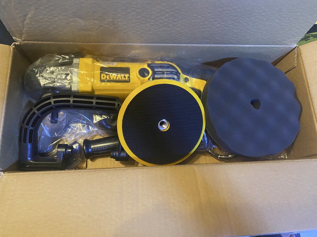 DeWalt DWP849X Polisher (Category: Construction Tools & Equipment) located in Manila. Submitted by aceybea (Listing ID 1465983648, Image 1). Description: - Authentic DeWalt DWP849X rotary polisher purchased from True Value - Includes original cardboard box and user manual - Complete with backing pad, foam pad, side handle, and bail handle - Adjustable variable speed dial (1400 to 1800 RPM) - Ideal for professional detailing and heavy-duty polishi