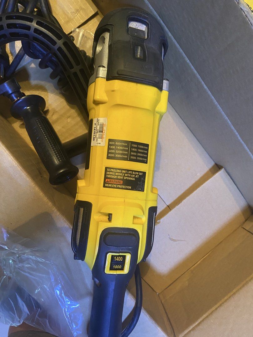 DeWalt DWP849X Polisher (Category: Construction Tools & Equipment) located in Manila. Submitted by aceybea (Listing ID 1465983648, Image 3). Description: - Authentic DeWalt DWP849X rotary polisher purchased from True Value - Includes original cardboard box and user manual - Complete with backing pad, foam pad, side handle, and bail handle - Adjustable variable speed dial (1400 to 1800 RPM) - Ideal for professional detailing and heavy-duty polishi