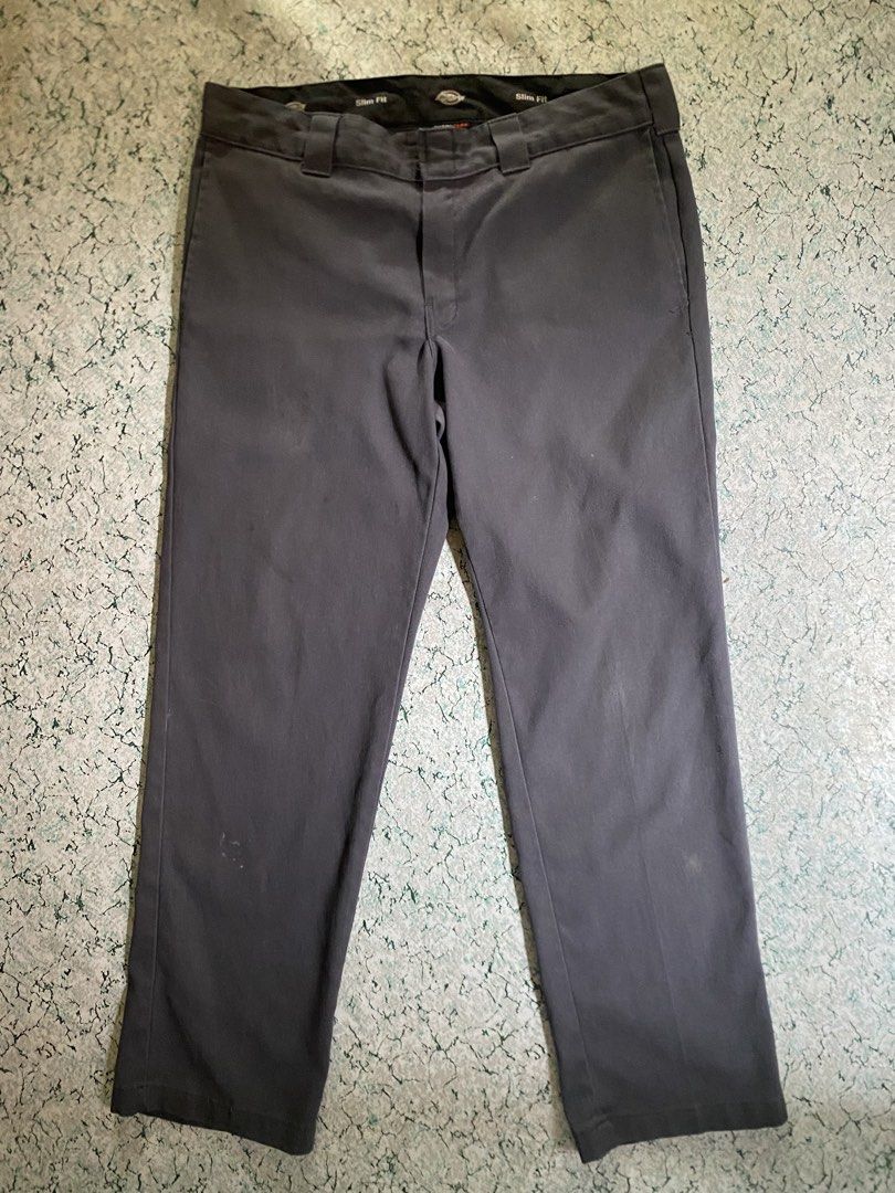 DICKIES FLEX Slim Fit Single Patch Dark Gray Sz 34 (Category: Trousers) located in Mariveles. Submitted by luketrike (Listing ID 1465993918, Image 2). Description: Details👇 📌Brand- Dickies 🔖Size: 34x32 on tag 📌CONDITION- EXCELLENT 📏Width in INCHES- 20.5 📏Length in INCHES- 40 📏Inseam in INCHES- 31 📏Front rise in INCHES- 10 📏Thigh in INCHES- 10 📏Leg Opening in INCHES- 8.5 Tip: Compare these measurements to your favorite Shorts at home for
