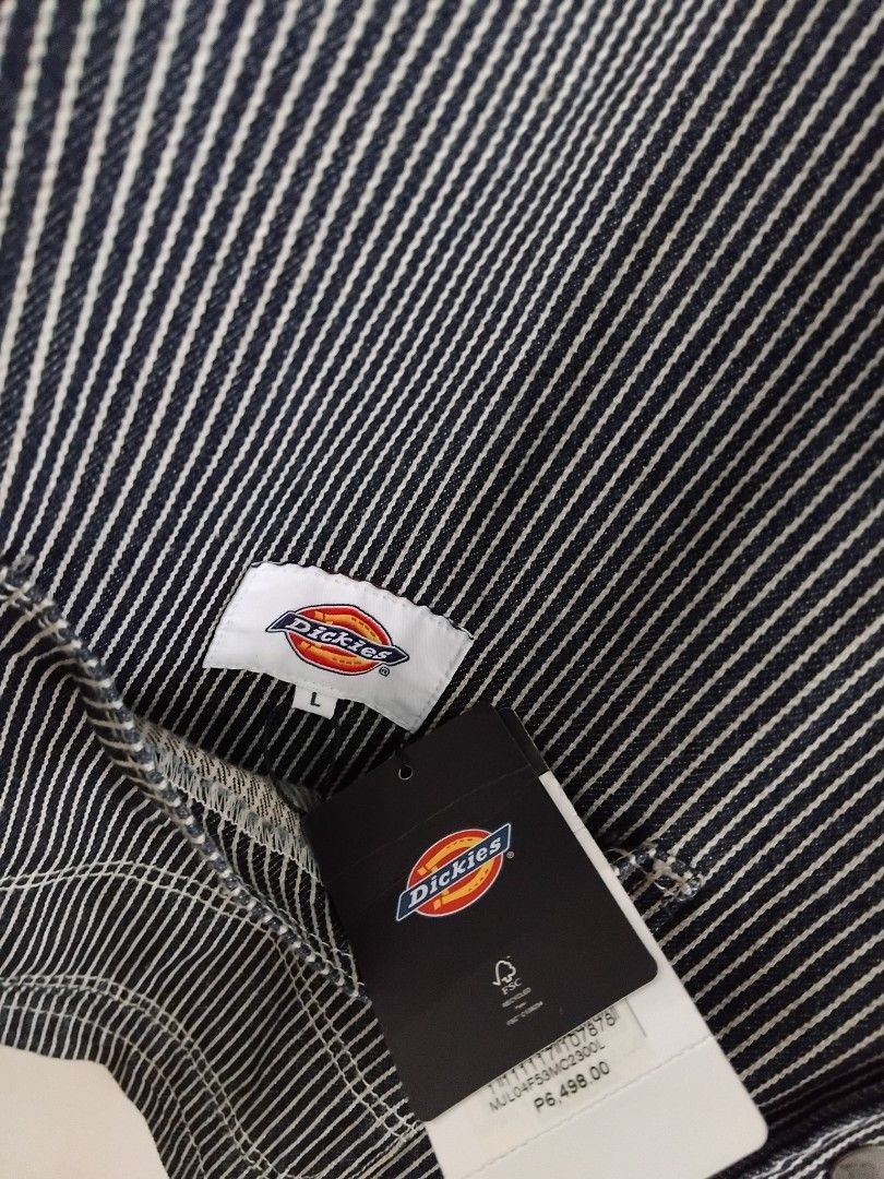 Dickies Hickory Stripe Workwear Chore Coat (Category: Coats, Jackets and Outerwear) located in Pasig City. Submitted by hustlexcurate (Listing ID 1465986336, Image 3). Description: Dickies Hickory Stripe Oversized Workwear Chore Coat Size LARGE on tag fits XL Dimensions: 27X31.