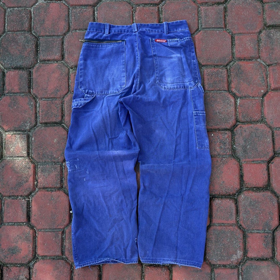 Dickies Vintage Blue Cargo Work Pants (Category: Trousers) located in Tarlac. Submitted by thriftspot2024 (Listing ID 1465981029, Image 1). Description: W: 28-30 L: 36 Tight: 12.5 Leg Opening: 9.5.