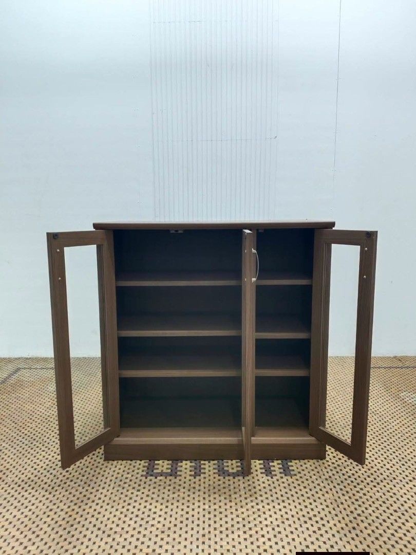 Display Cabinet (Category: Shelves, Cabinets & Racks) located in Meycauayan. Submitted by marygracecasimiro (Listing ID 1465959145, Image 2). Description: Wooden 3-Door Glass Display Cabinet with Shelves Price: 8,500 L34 x W16 x H36 In good condition💚/🩷.