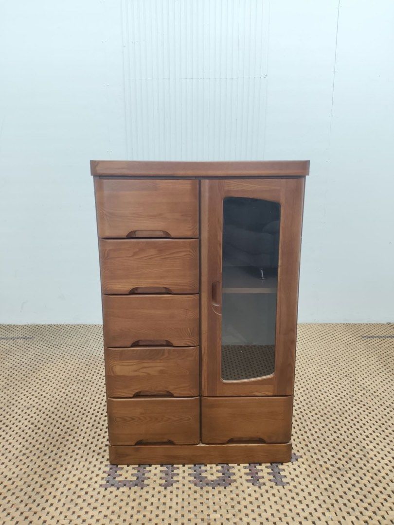 Display Cabinet (Category: Shelves, Cabinets & Racks) located in Quezon City. Submitted by matetdevis13 (Listing ID 1466082991, Image 2). Description: Compact 6-Tier Drawer and 1 Glass Door Chest Price: 4,900 L23 x W16 x H37 In good condition Code JMD15-MJ389.