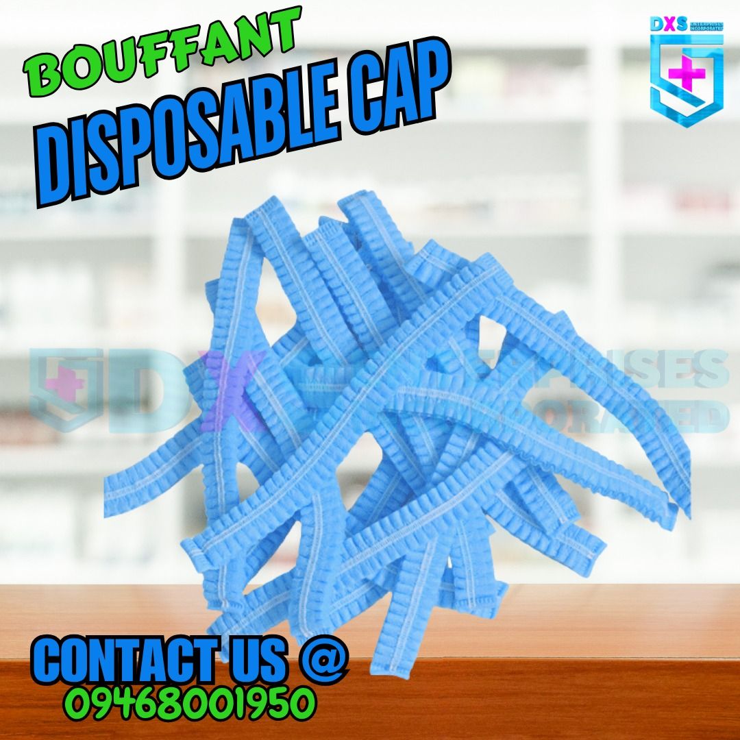 DISPOSABLE BOUFFANT HEAD CAP 100 PCS PER PACK (Category: Medical Supplies & Tools) located in Quezon City. Submitted by zee_010200 (Listing ID 1465997128, Image 3). Description: .