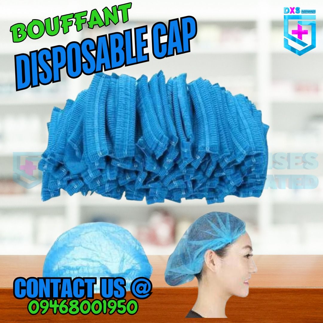 DISPOSABLE BOUFFANT HEAD CAP 100 PCS PER PACK (Category: Medical Supplies & Tools) located in Quezon City. Submitted by zee_010200 (Listing ID 1465997128, Image 1). Description: .