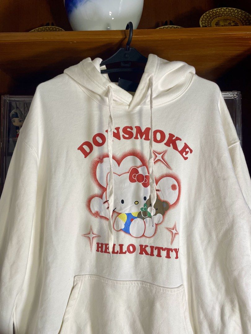 Donsmoke x Sanrio hello kitty (Category: Coats, Jackets and Outerwear) located in Davao. Submitted by the_rare_hustla (Listing ID 1465983366, Image 2). Description: Donsmoke x Sanrio Hello Kitty Issue Washable Stain Need Wash Only Color rate 10/10 Width - 24 Length - 29 Size L on tag Fit To XL-2XL Dm If Interested!.