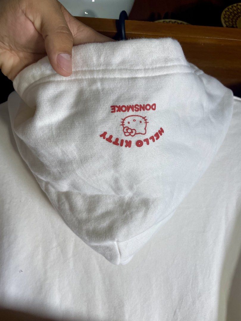 Donsmoke x Sanrio hello kitty (Category: Coats, Jackets and Outerwear) located in Davao. Submitted by the_rare_hustla (Listing ID 1465983366, Image 3). Description: Donsmoke x Sanrio Hello Kitty Issue Washable Stain Need Wash Only Color rate 10/10 Width - 24 Length - 29 Size L on tag Fit To XL-2XL Dm If Interested!.