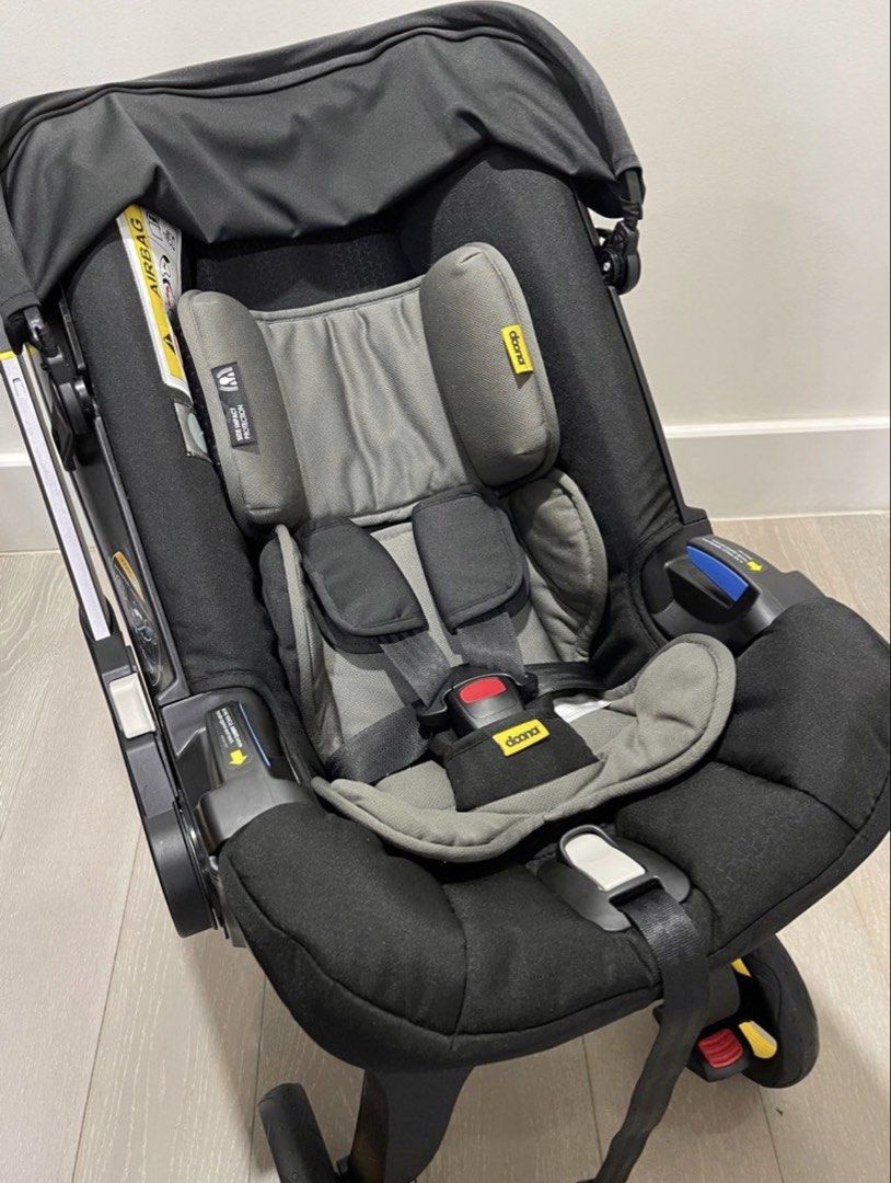 Doona+ Infant Car Seat and Stroller with Base (Category: Strollers) located in Makati City. Submitted by meddr_ (Listing ID 1466028238, Image 2). Description: - Authentic Doona+ infant car seat and stroller combo in black with grey inserts and yellow wheel accents - Instantly transforms from car seat to stroller in just seconds - No need to carry a heavy car seat—ideal for parents on the go - Includes vehicle base and original silver dust bag - C