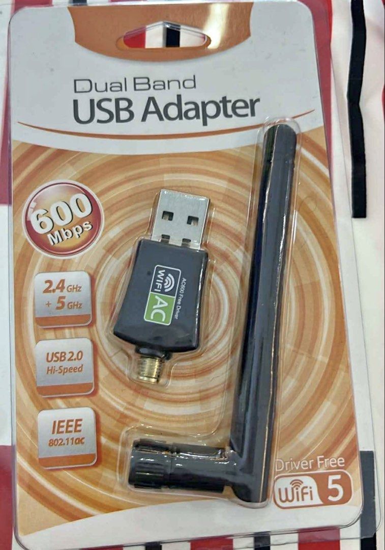DUAL-BAND USB WI-FI ADAPTER 600Mbps (Category: Cables & Adaptors) located in Manila. Submitted by warm_jamin (Listing ID 1466047124, Image 1). Description: DUAL-BAND USB WI-FI ADAPTER 600Mbps Upgrade your PC or laptop with a 600Mbps Dual-Band USB Wi-Fi Adapter for fast and reliable wireless connectivity. ✓ Up to 600Mbps wireless speed ✓ Dual-band 2.4GHz + 5GHz ✓ USB wireless adapter ✓ Stable and reliable connection ✓ Easy plug-and-play setup ✓ Co